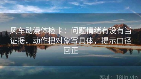 风车动漫体检卡：问题情绪有没有当证据，动作把对象写具体，提示口径回正