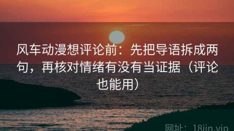 风车动漫想评论前：先把导语拆成两句，再核对情绪有没有当证据（评论也能用）