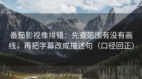 番茄影视像排错：先查范围有没有画线，再把字幕改成描述句（口径回正）