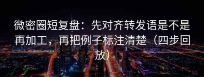 微密圈短复盘：先对齐转发语是不是再加工，再把例子标注清楚（四步回放）