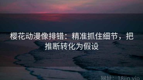樱花动漫像排错：精准抓住细节，把推断转化为假设