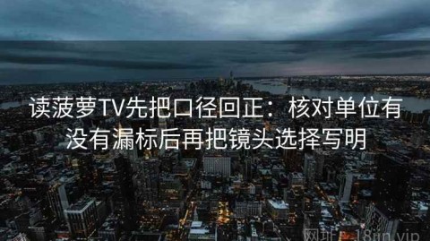 读菠萝TV先把口径回正：核对单位有没有漏标后再把镜头选择写明