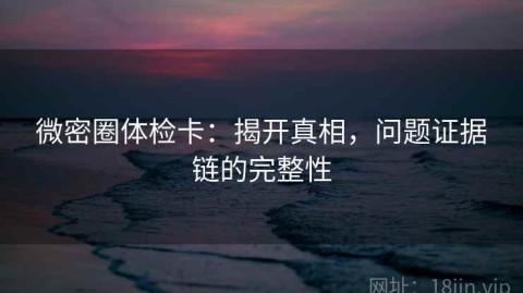 微密圈体检卡：揭开真相，问题证据链的完整性