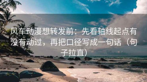 风车动漫想转发前：先看轴线起点有没有动过，再把口径写成一句话（句子拉直）