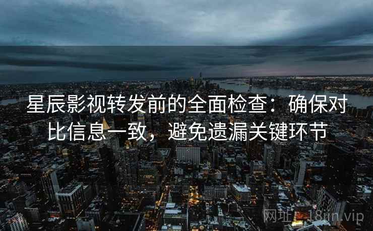 星辰影视转发前的全面检查：确保对比信息一致，避免遗漏关键环节